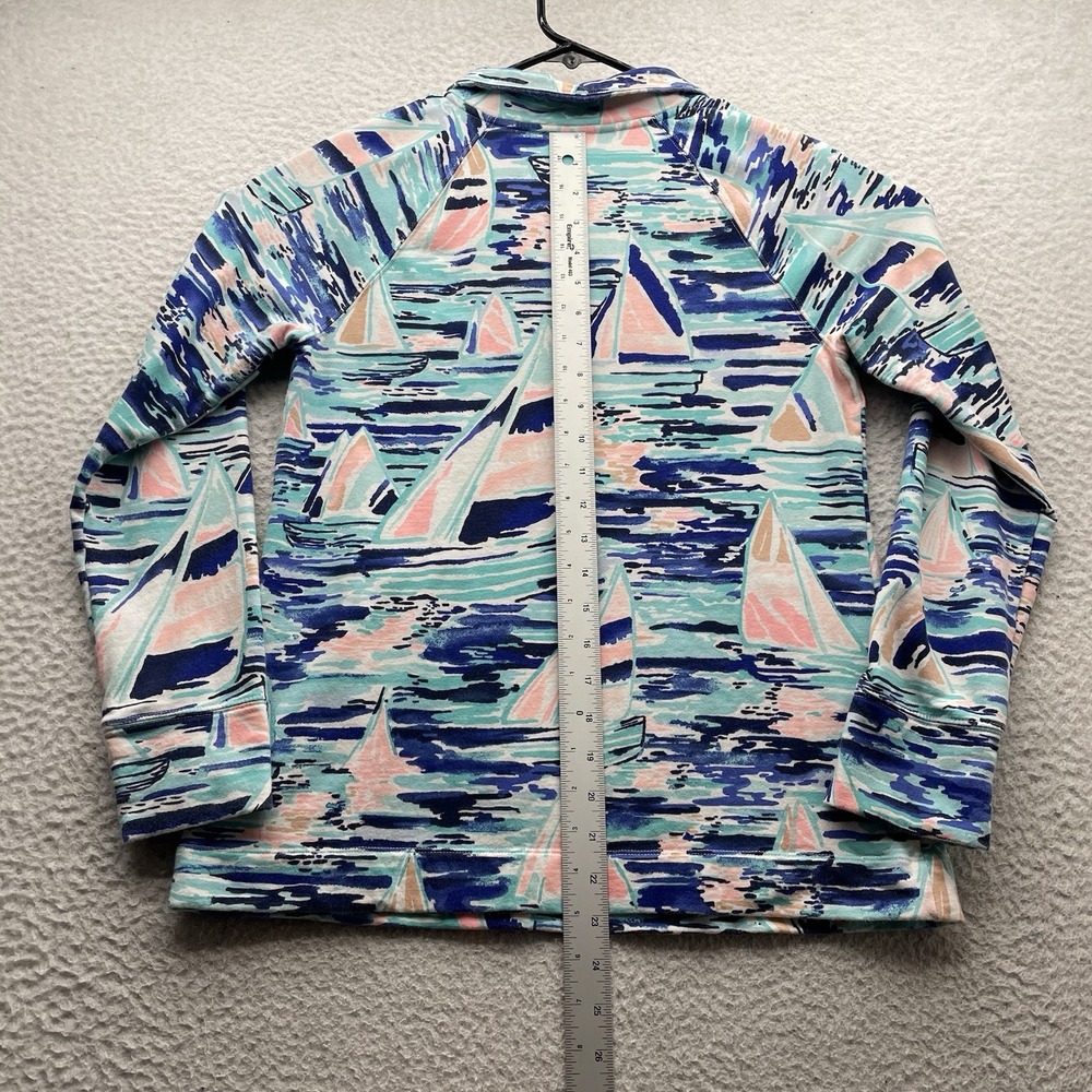 Lilly Pulitzer Skipper Popover Sweater Womens Small S Sailboats Half Zip Preppy‎ - Picture 7 of 12